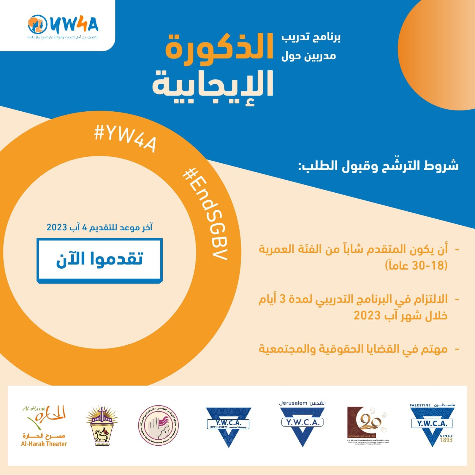 إعلان: تدريب مدربين TOT حول الذكورة الإيجابية- آب2023