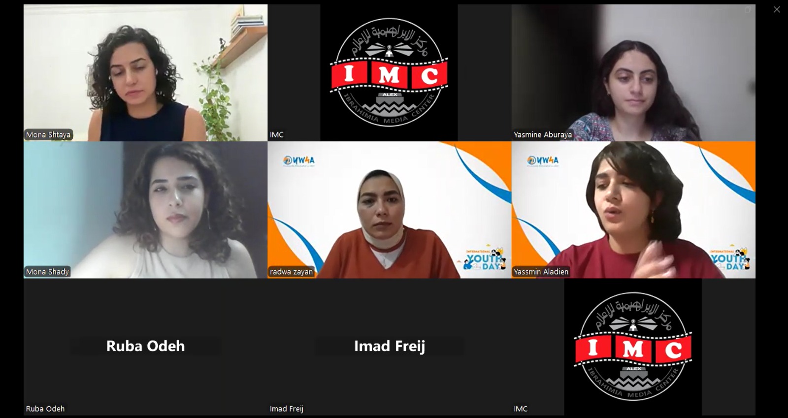 Young women from Palestine and Egypt participate in a joint webinar on the occasion of International Youth Day